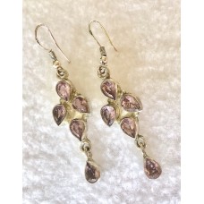 337 Boucles d'oreilles kunzite, argent sterliing